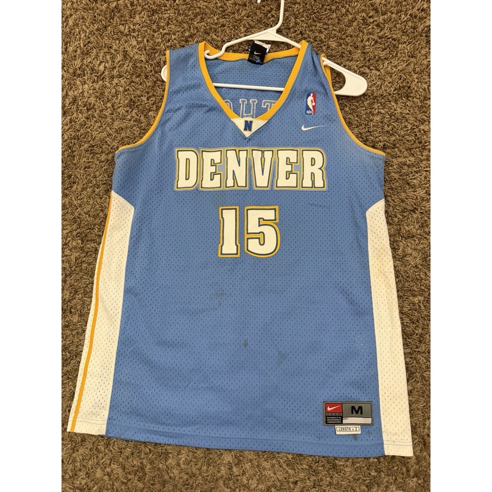 Nike Denver Nuggets #15 Carmelo Anthony Light Blue Basketball Jersey Mens Medium